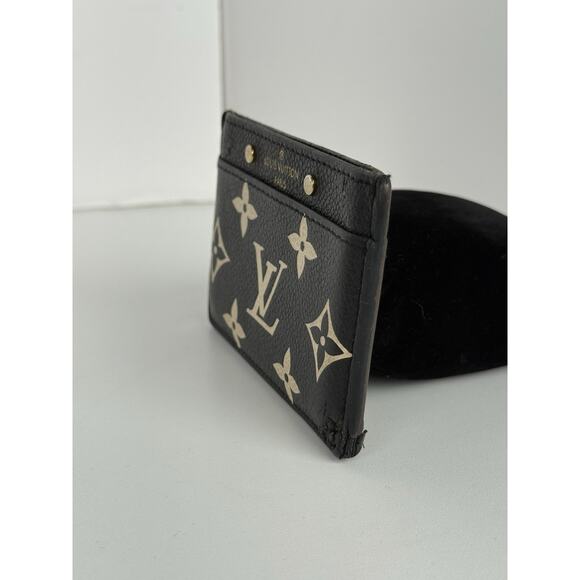 LOUIS VUITTON Porte Carte Saample Bicolor Monogram Empret Leather Card Case - Picture 2 of 10